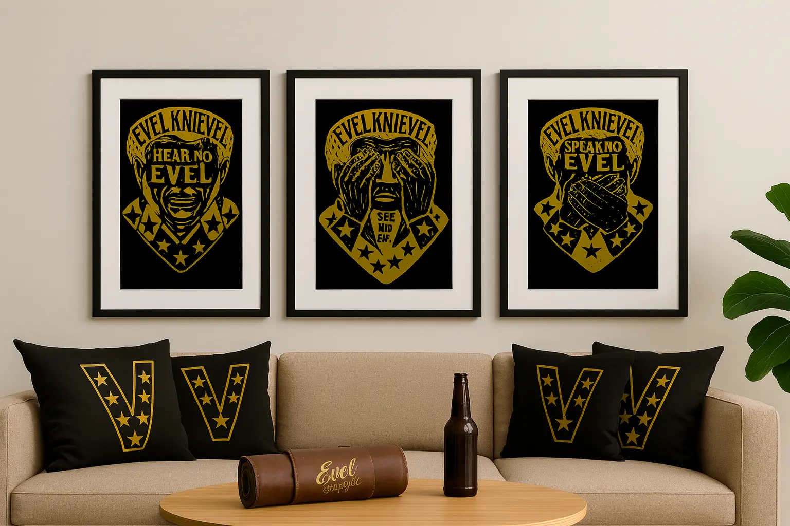 EVEL HEAR NO / SEE NO / SPEAK NO EVEL PRINT SET