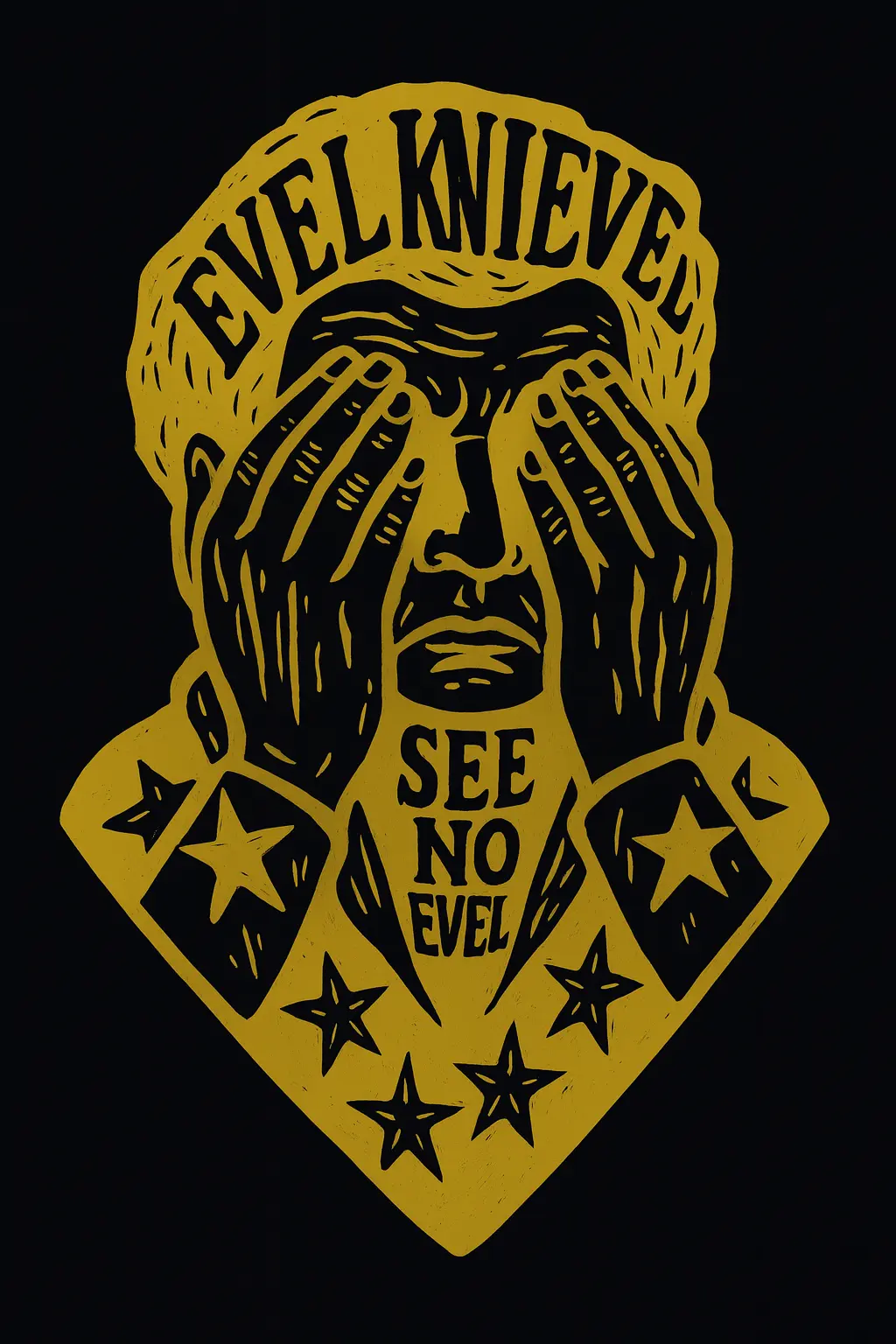 EVEL HEAR NO / SEE NO / SPEAK NO EVEL PRINT SET