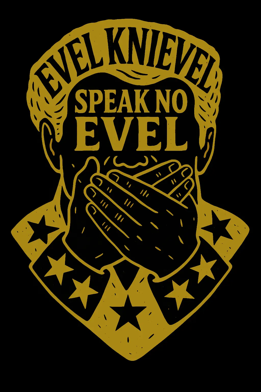 EVEL HEAR NO / SEE NO / SPEAK NO EVEL PRINT SET